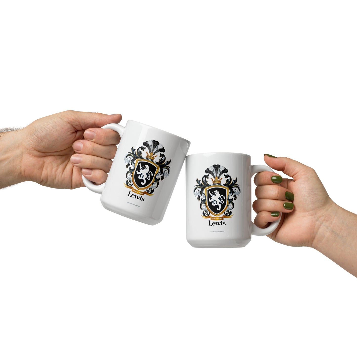 Lewis Family Crest mug - with motto-Family Crests Store