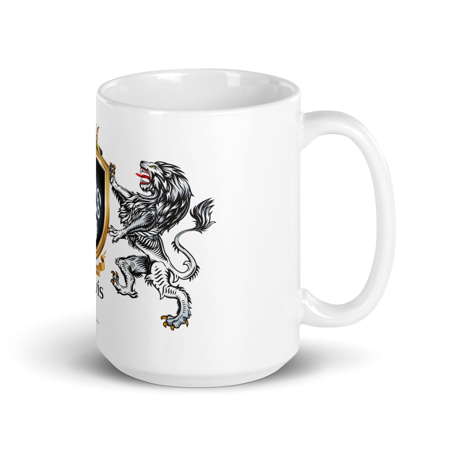 Lewis Family Crest mug with lions-Family Crests Store