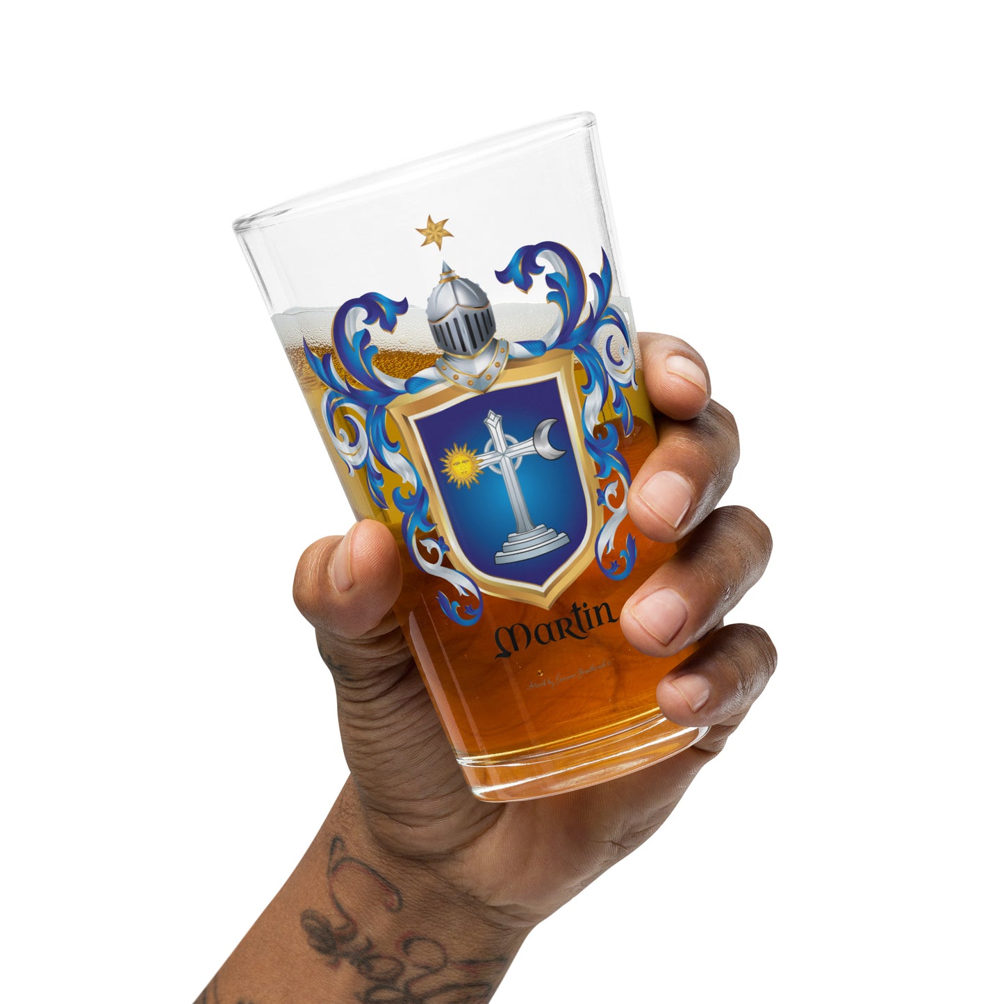 Martin Family Crest beer glass - Irish orign-Family Crests Store