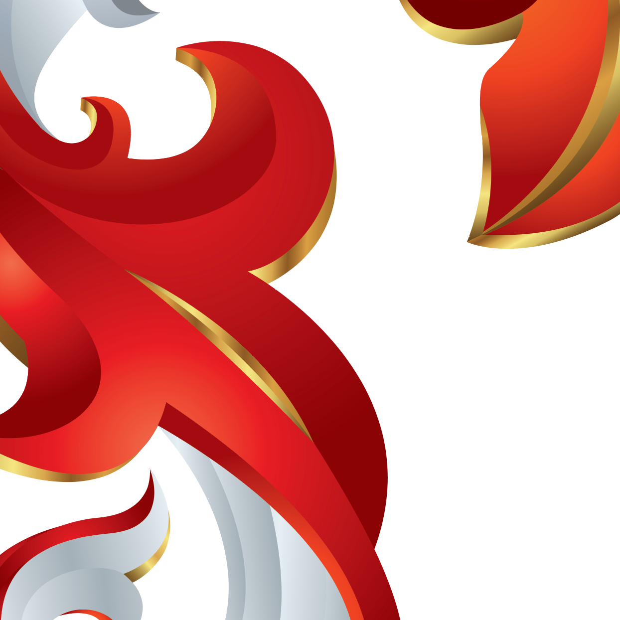 Miller coat of arms mantling with red, white, and gold elements on a white background