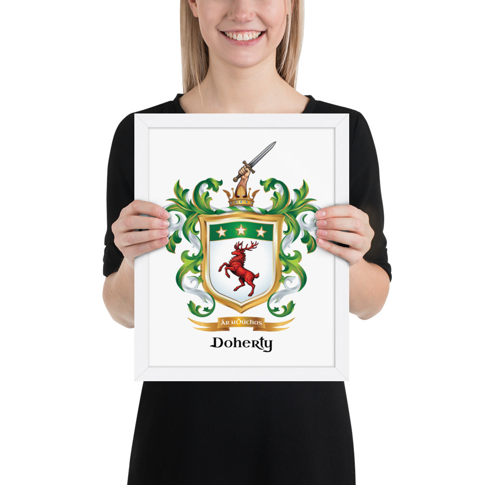 Doherty Family Crest framed artprint-Family Crests Store