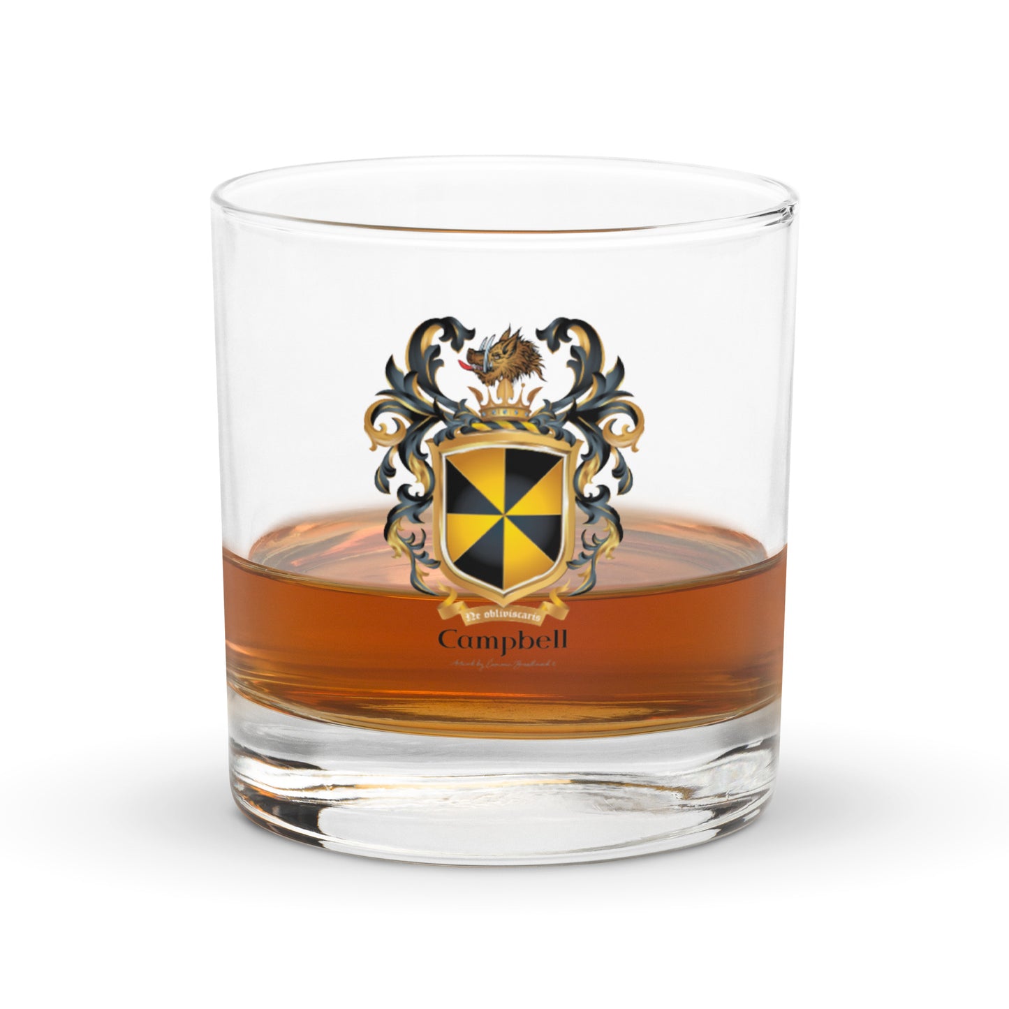 Campbell Family Crest Whisky Glass - earliest version