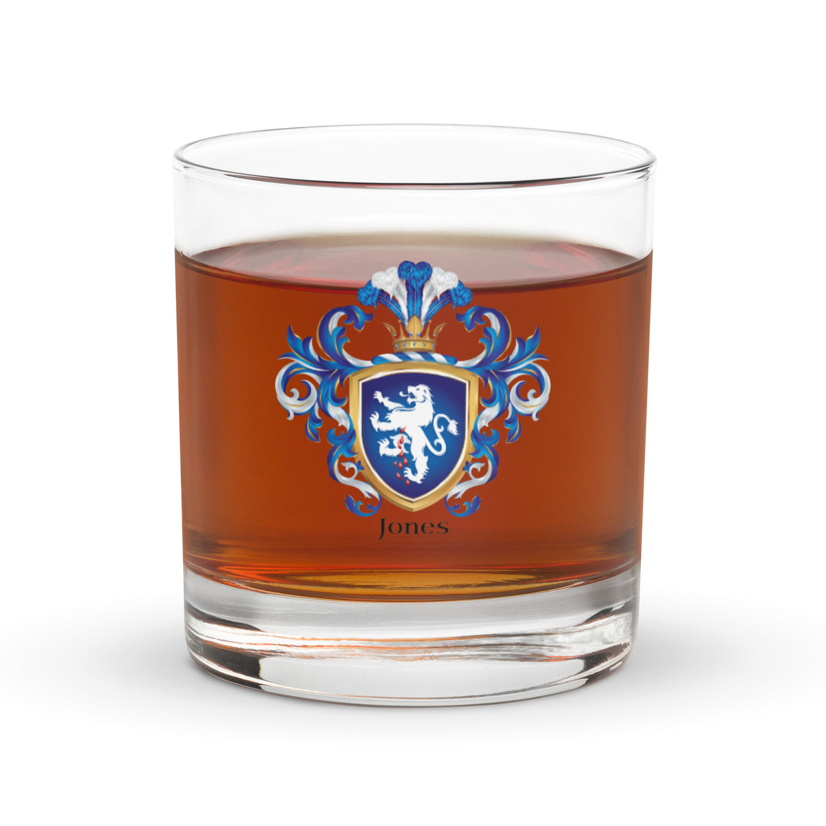 Jones Family Crest Rocks Glass-Family Crests Store