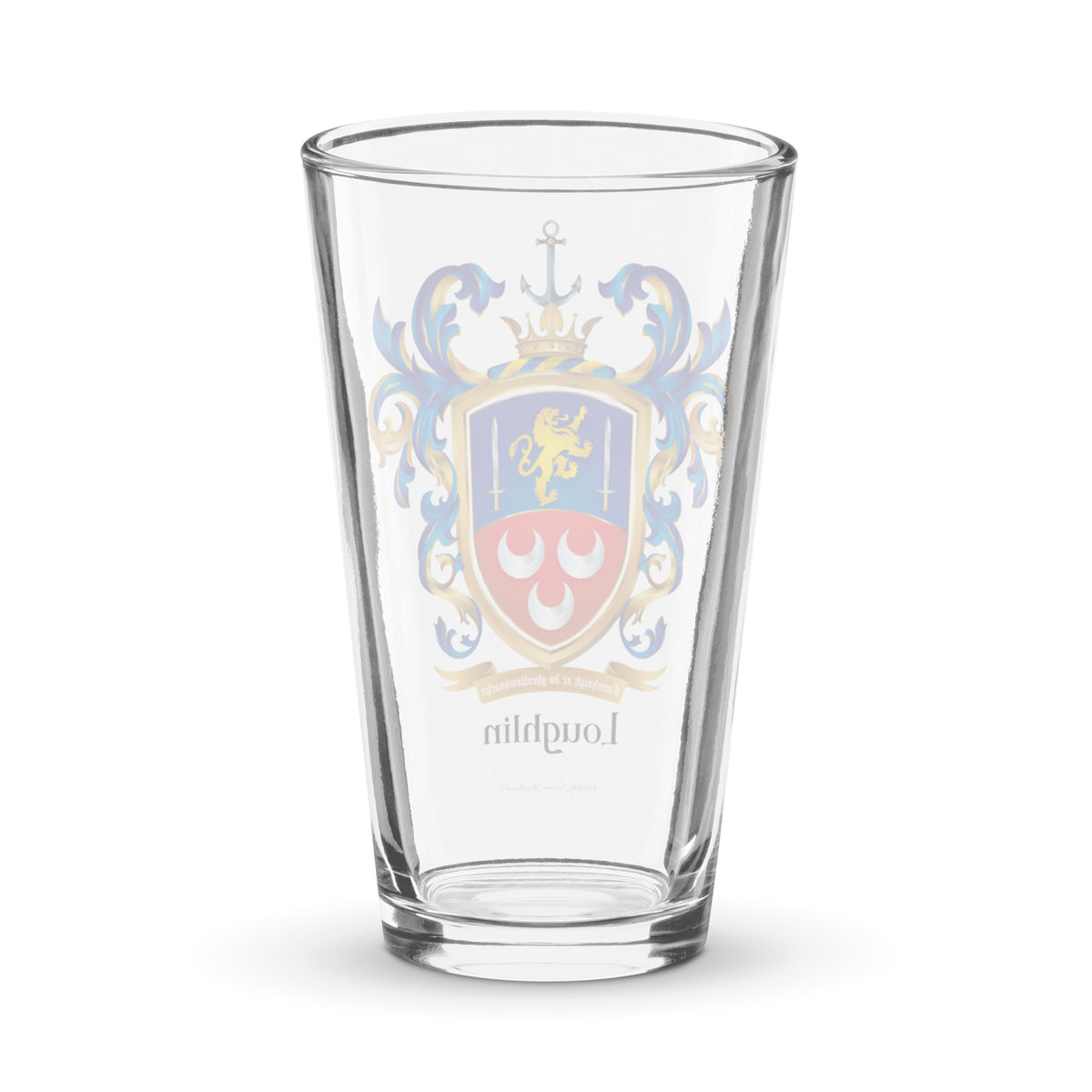Loughlin Family Crest beer glass-Family Crests Store