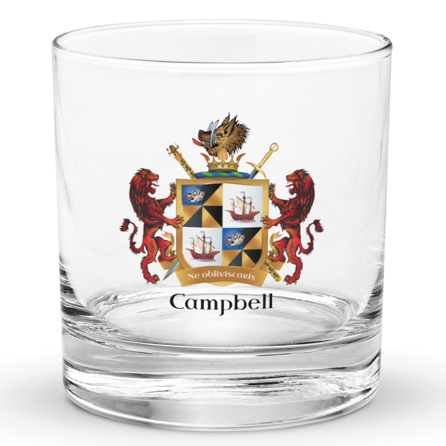 Family Crest Rocks Glass