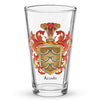 Acosta Family Crest beer glass