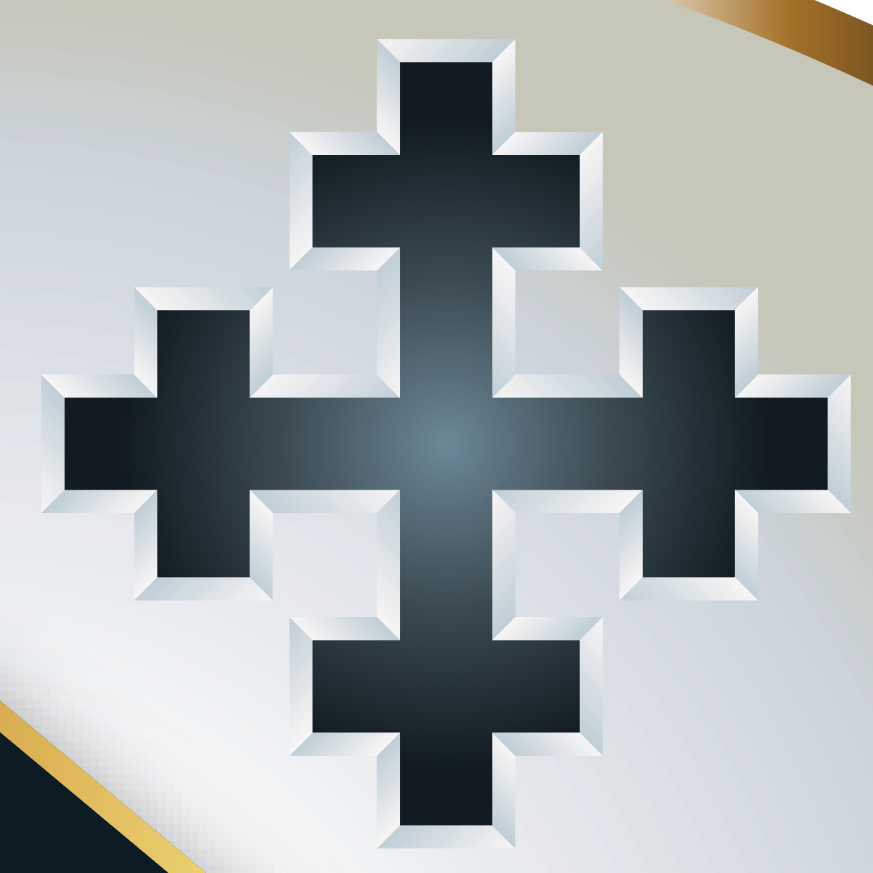 Closeup of Anderson Family Crest with decorative stylised cross