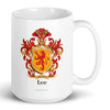 Lee Family Crest mug - Anglo Saxon origin