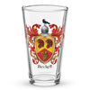Beckett Family Crest beer glass