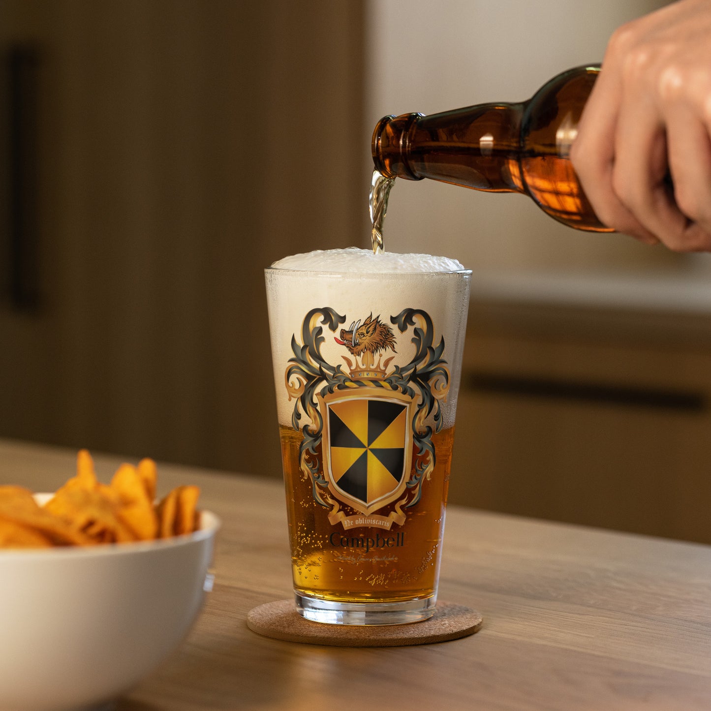 Campbell Family Crest beer glass - earliest version