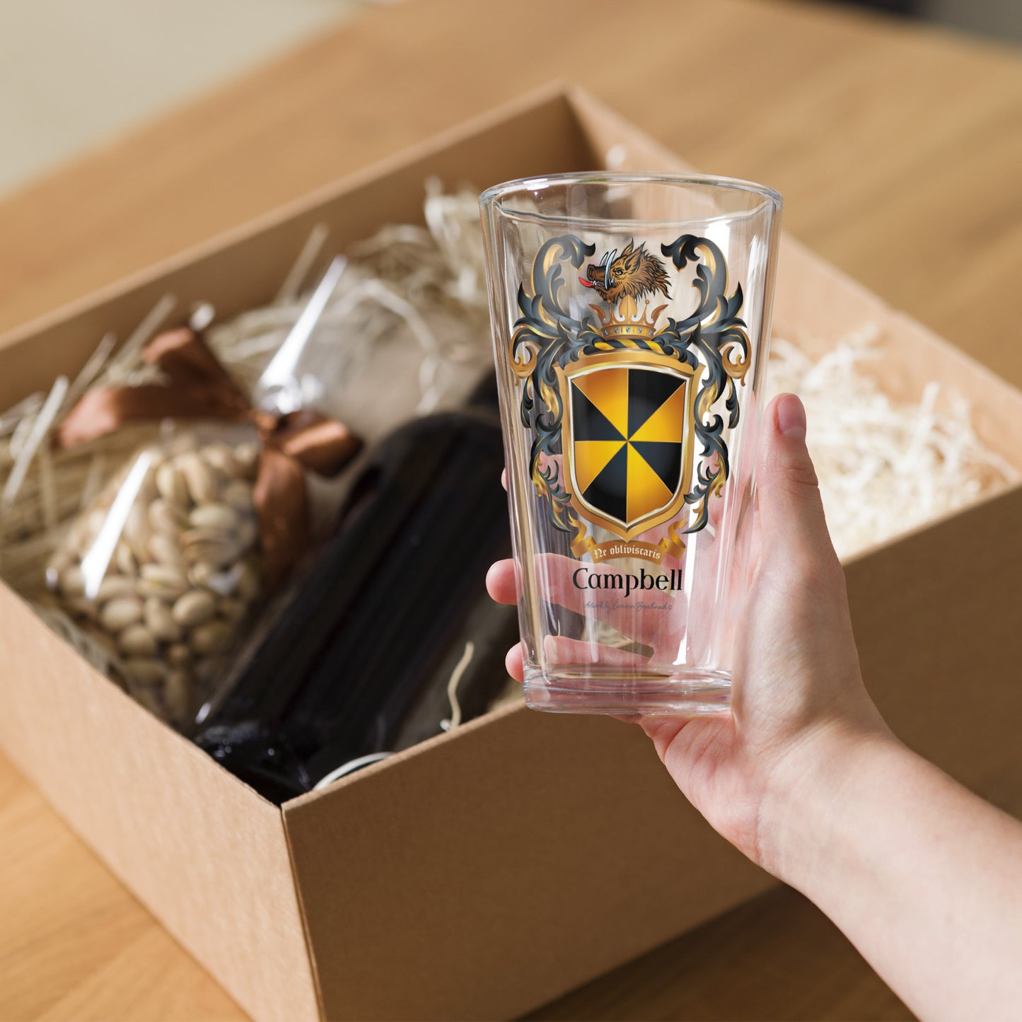Campbell Family Crest beer glass - earliest version