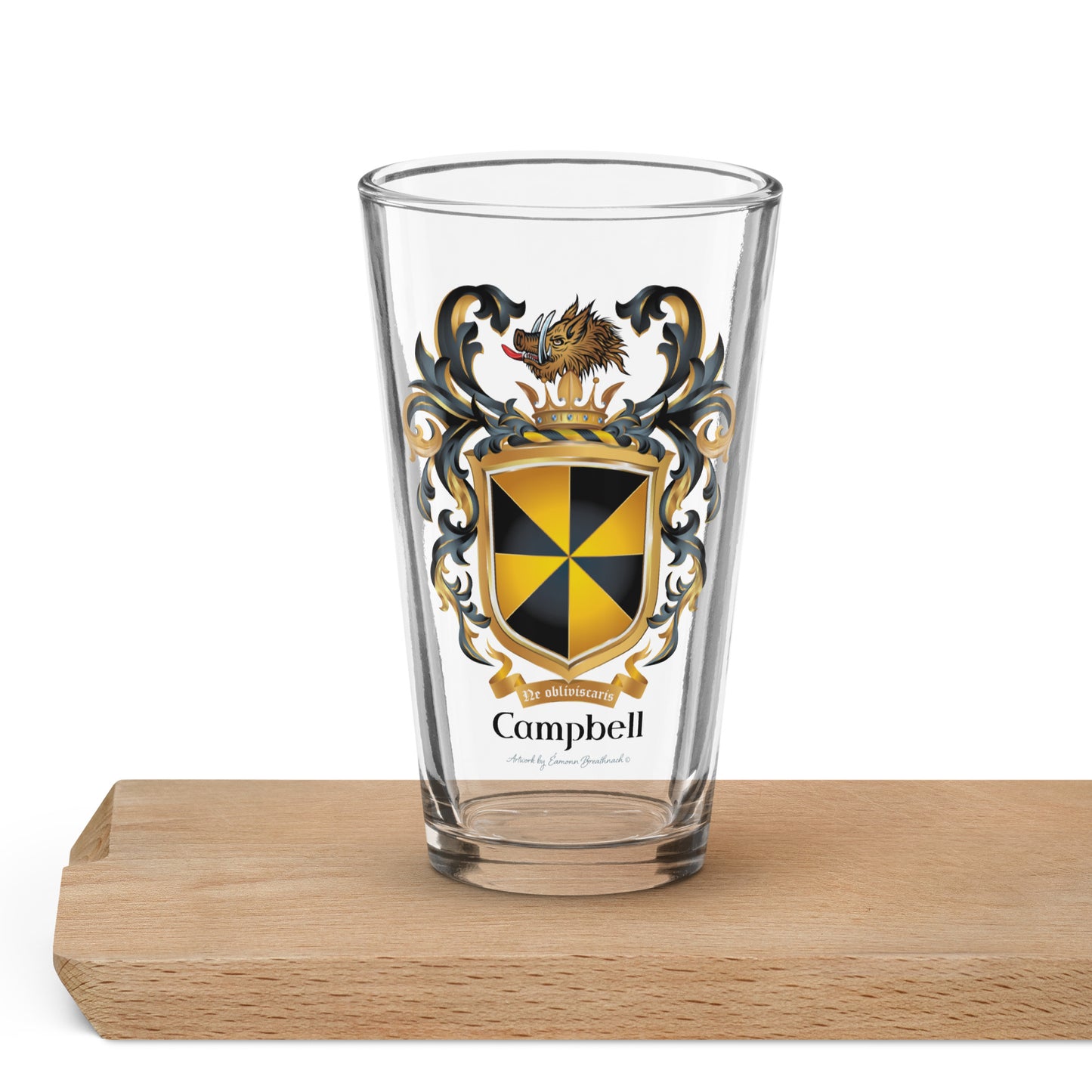Campbell Family Crest beer glass - earliest version