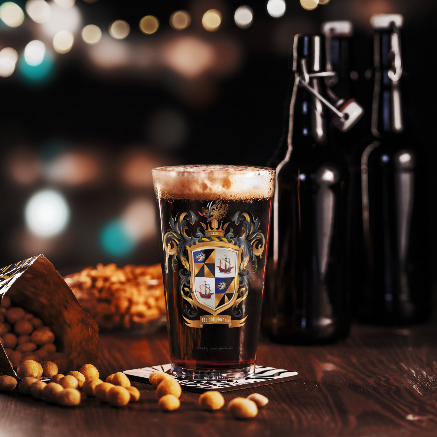 Campbell Family Crest beer glass - Argyll origin