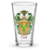 Clark Family Crest beer glass