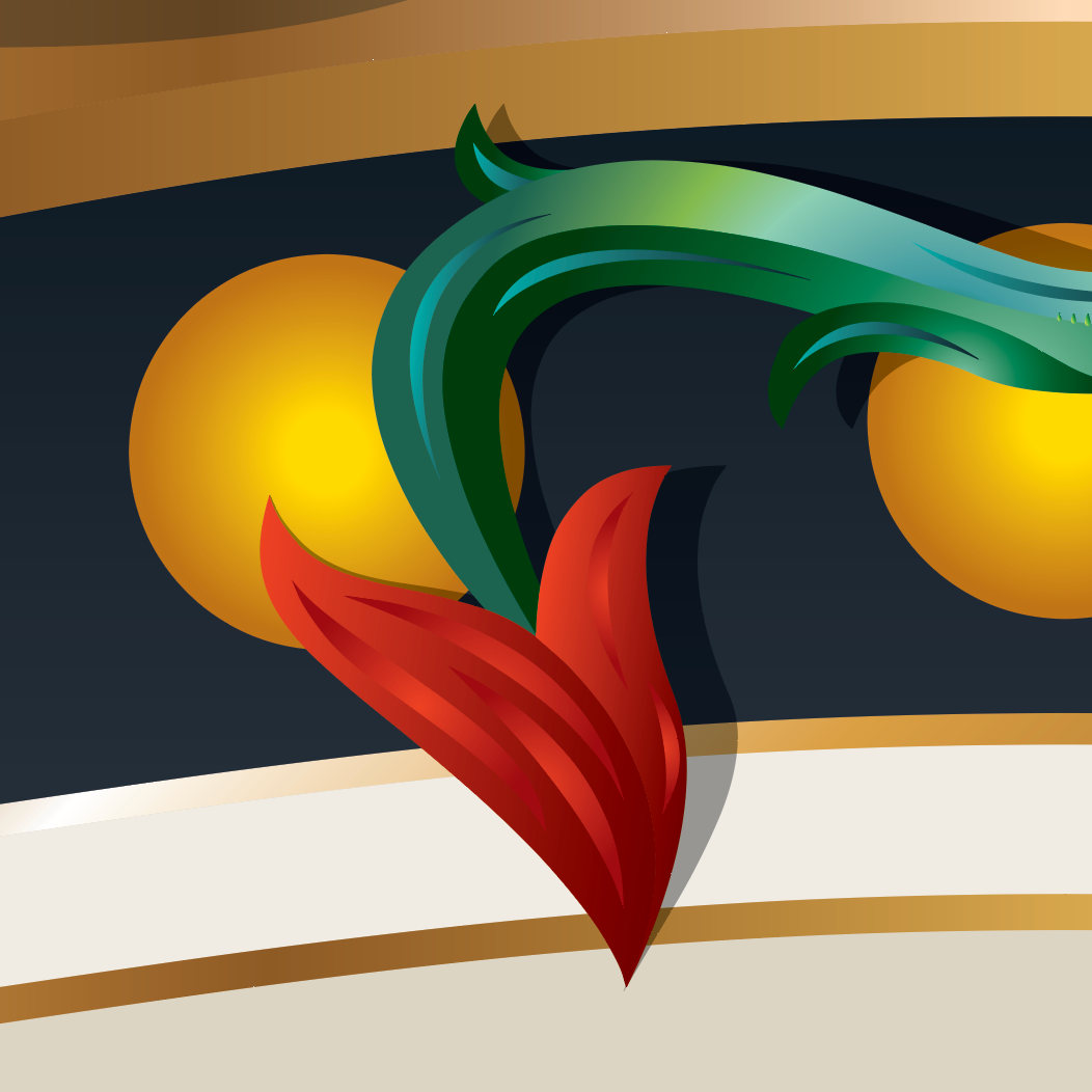 Close-up from the Cole family coat of a dragon's tail
