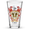Collins Family Crest beer glass