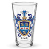 Cook Family Crest beer glass