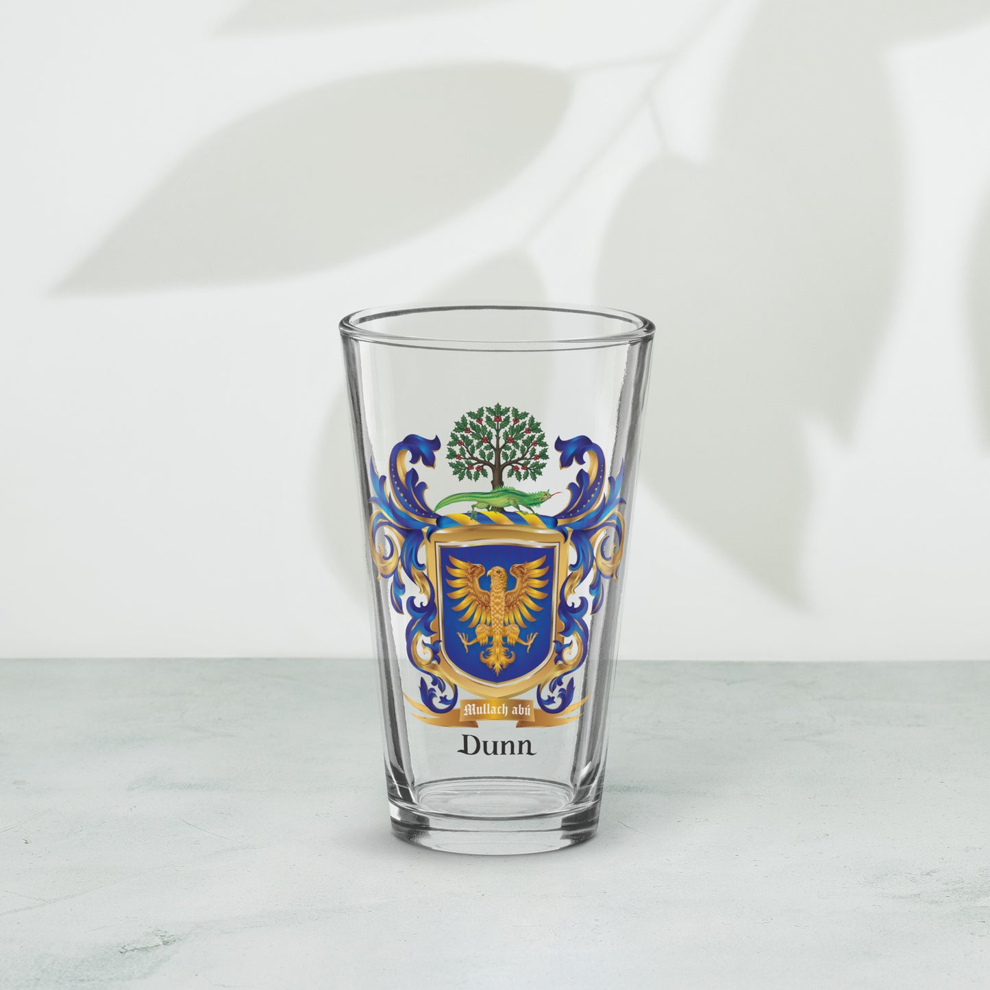 Dunn Family Crest beer glass-Family Crests Store