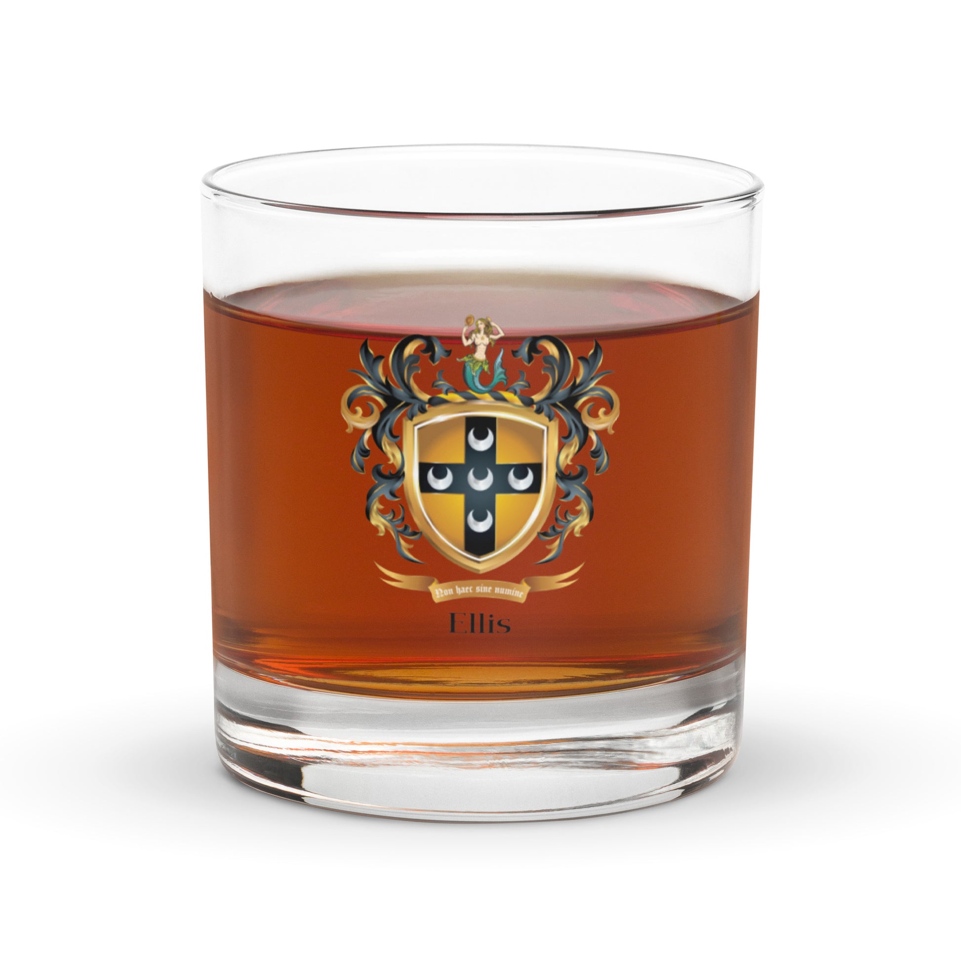 Ellis Family Crest Rocks Glass-Family Crests Store