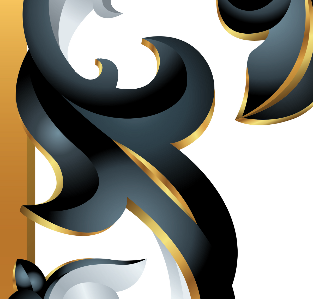 closeup of black and white mantling from the Evans Irish coat of arms