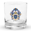 Flores Family Crest Rocks Glass