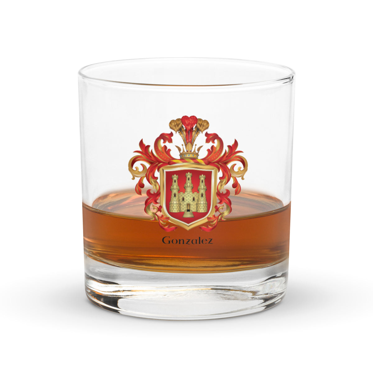 Gonzalez Family Crest Rocks Glass-Family Crests Store
