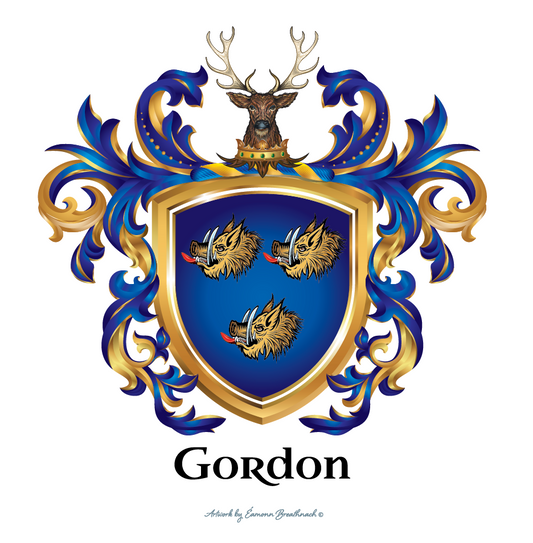 Gordon Family Crest Rocks Glass