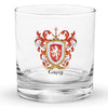 Gray Family Crest Rocks Glass