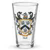 Hall Family Crest beer glass
