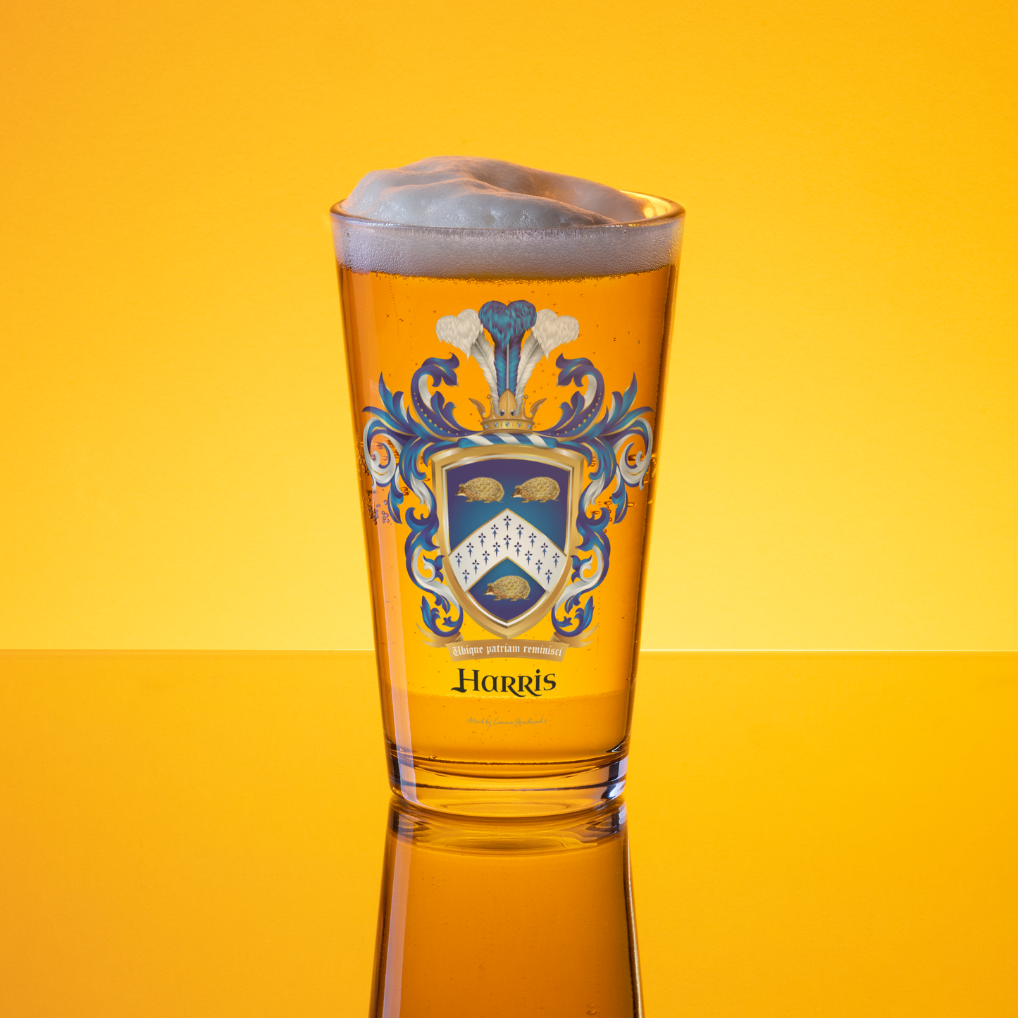 Harris Family Crest beer glass-Family Crests Store