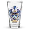 Harris Family Crest beer glass