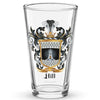 Hill Family Crest beer glass
