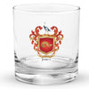 James Family Crest Rocks Glass - of Langley Hall