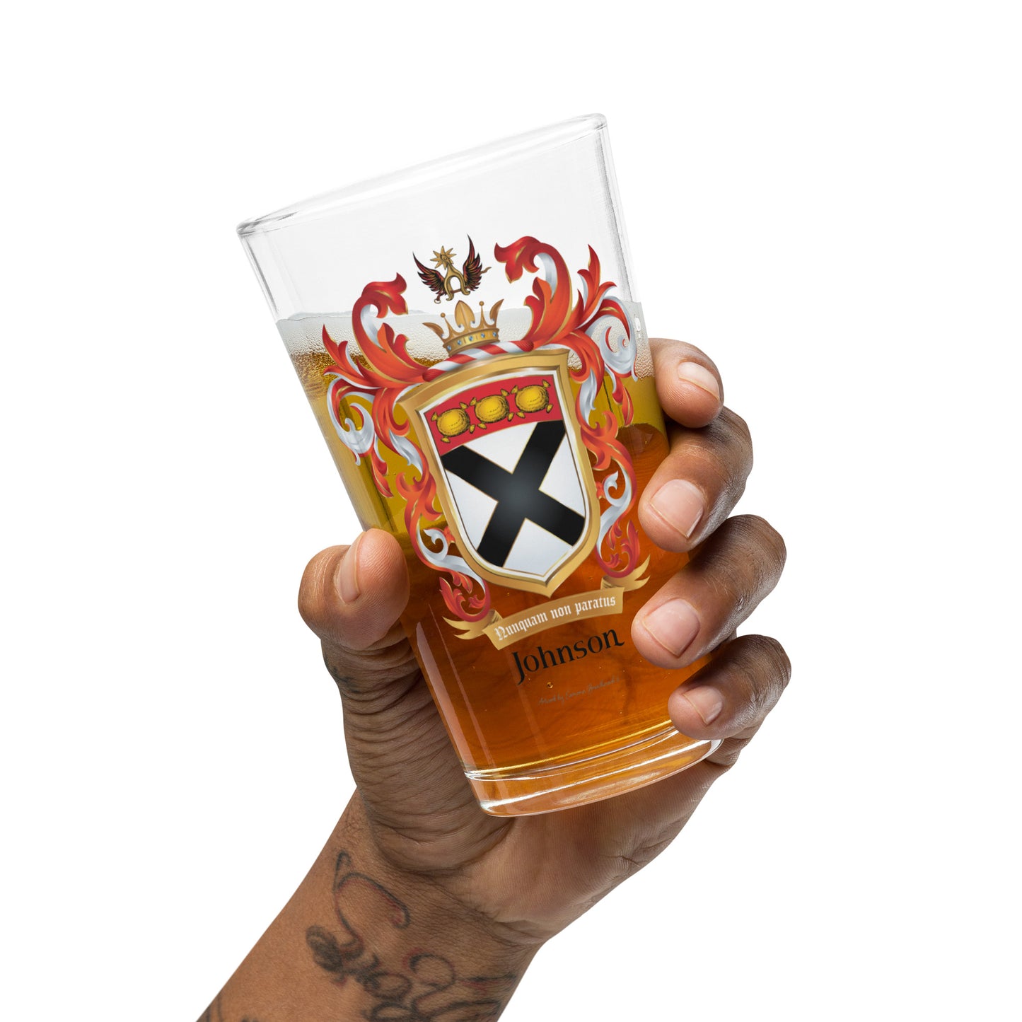 Johnson Family Crest beer glass - Scottish origin