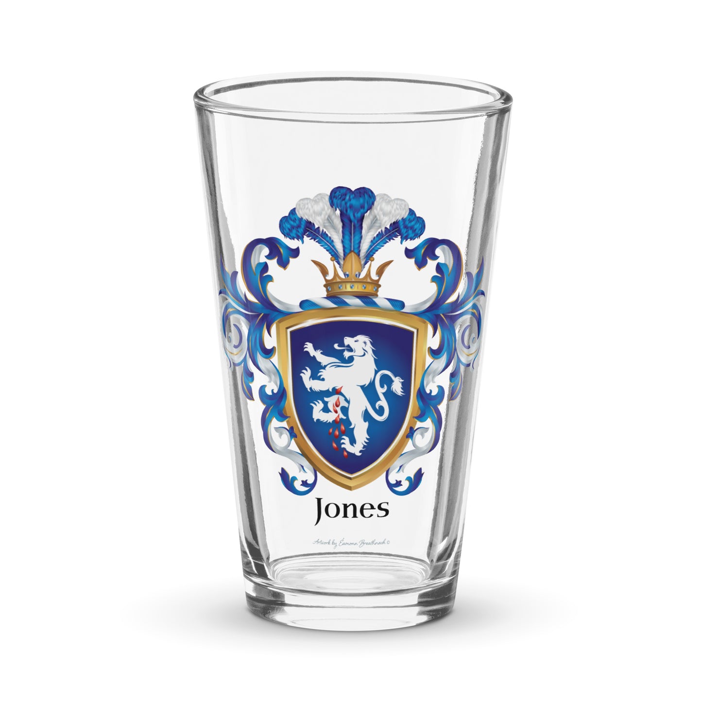 Jones Family Crest beer glass-Family Crests Store