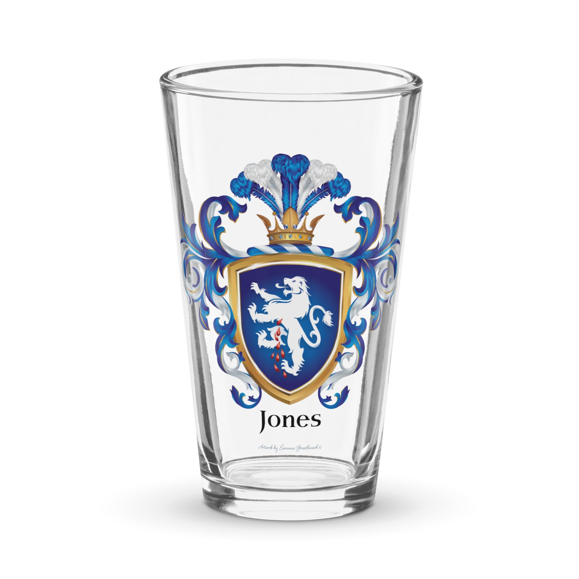 Jones Family Crest beer glass-Family Crests Store