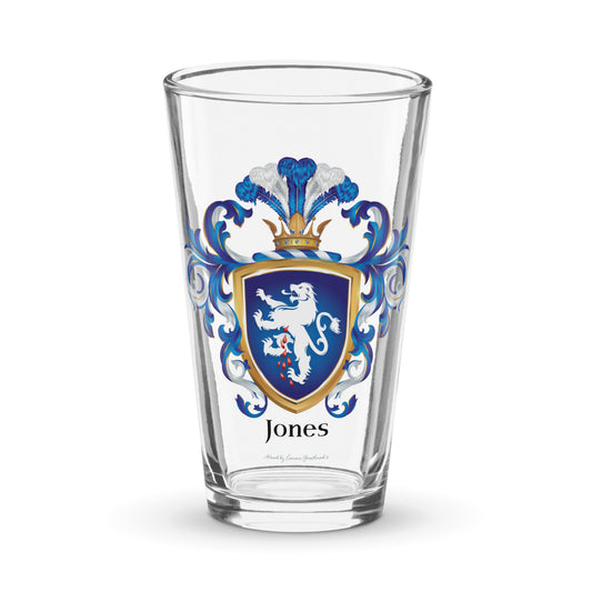 Jones Family Crest beer glass-Family Crests Store