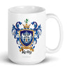 Kelly Family Crest mug - white lions