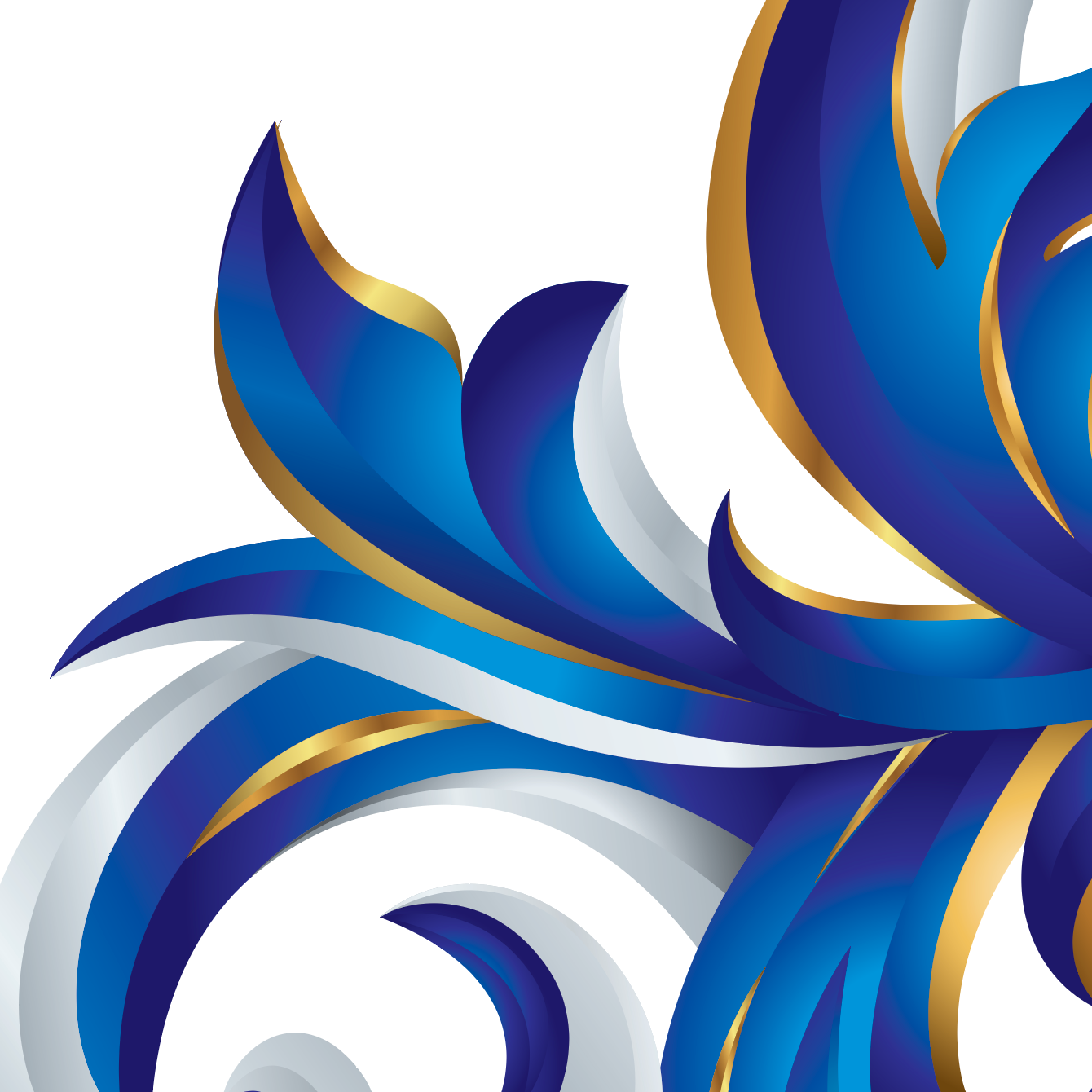 A closeup of the Kelly coat of arms showing blue, white and gold mantling