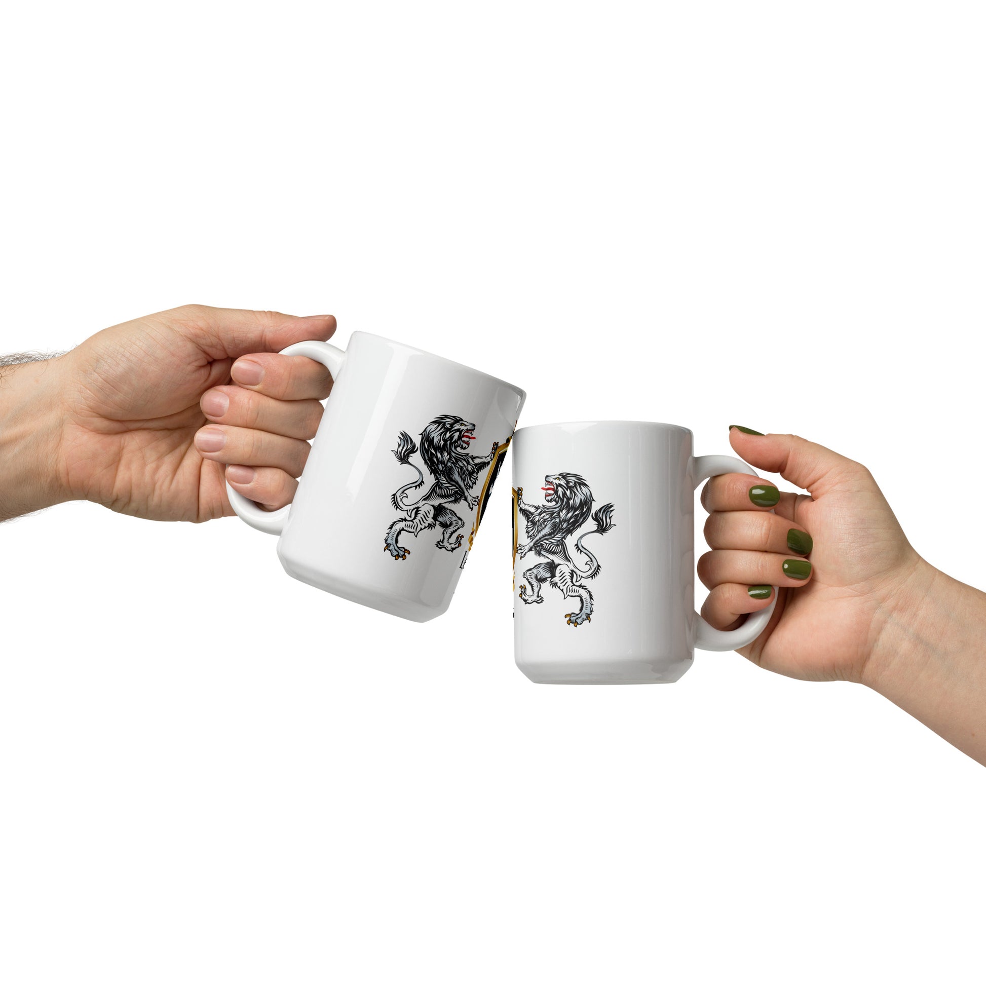 Lewis Family Crest mug with lions-Family Crests Store
