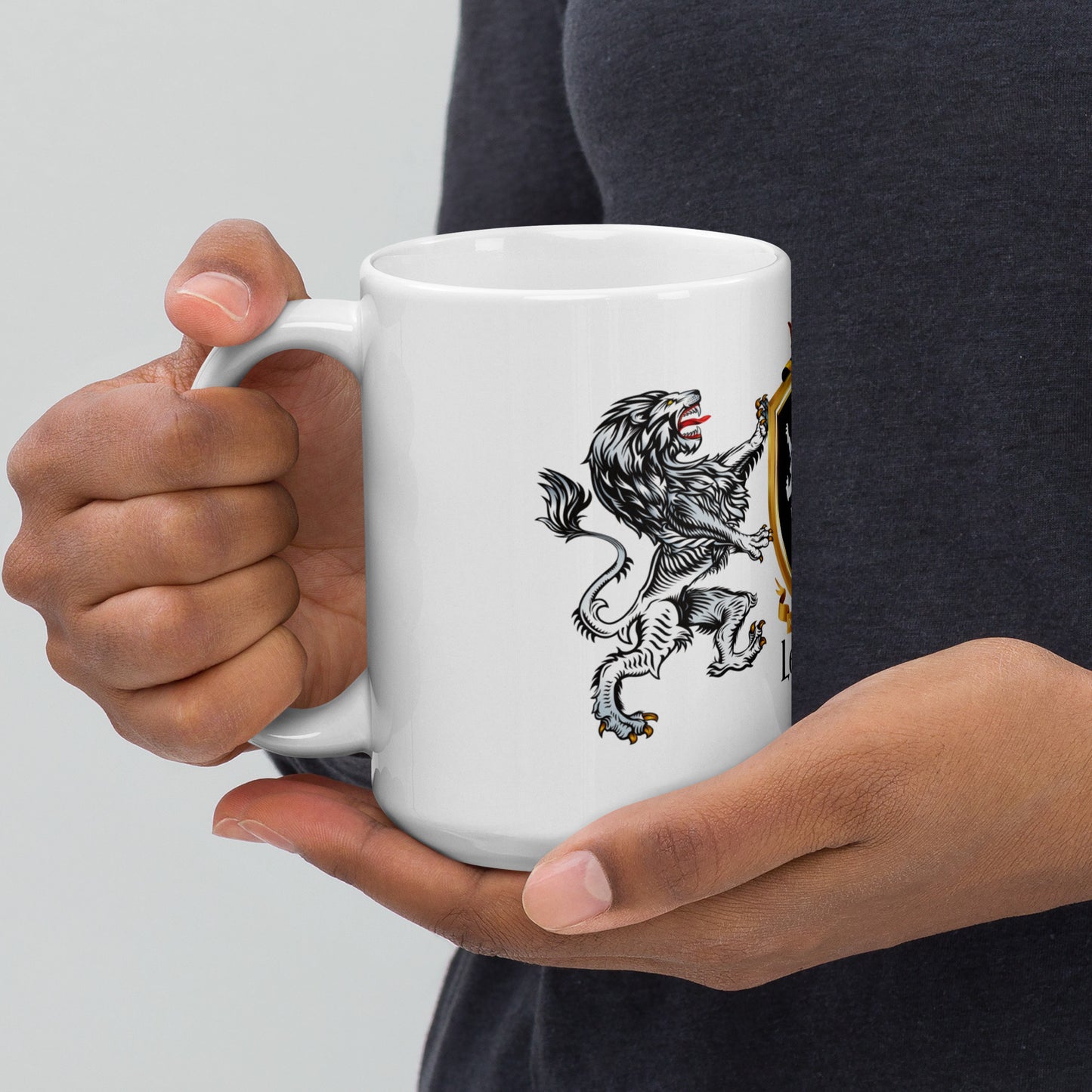 Lewis Family Crest mug with lions-Family Crests Store