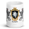 Lewis Family Crest mug with lions