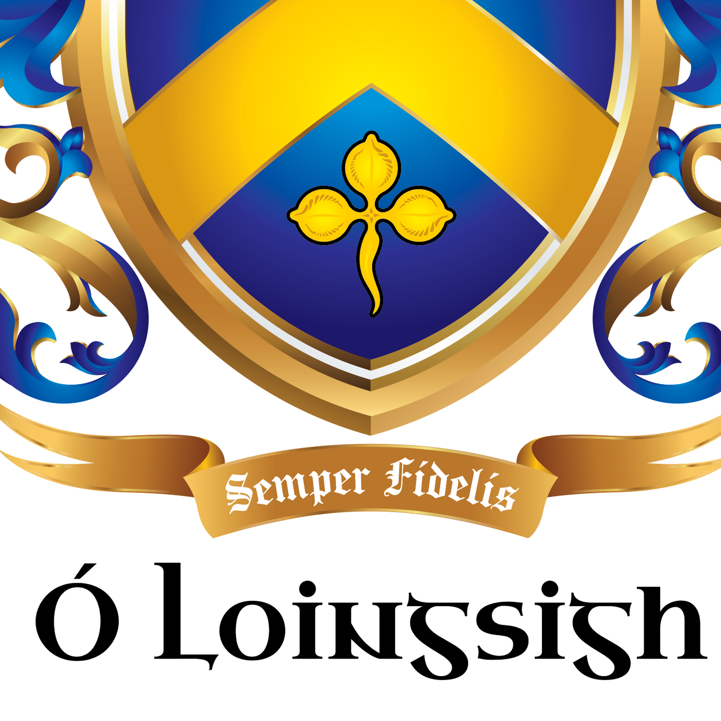 Ó Loinsigh - Lynch Family Crest enhanced matte paper poster