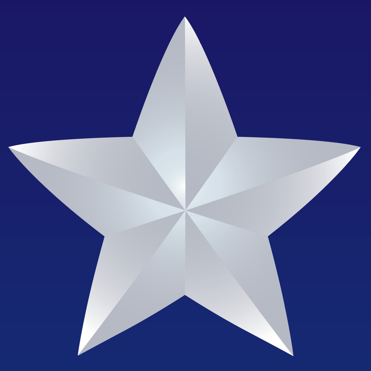 A closeup of the Martinez Family Crest of Galicia & Asturias featuring a metallic silver five-pointed star on a dark blue background.