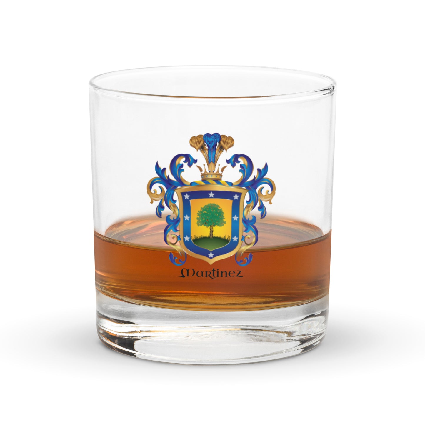 Martinez Family Crest Rocks Glass - Galicia & Asturias origins-Family Crests Store