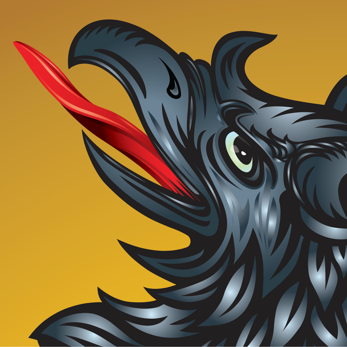A close-up of the Morgan Family Coat of Arms featuring a griffin's head.