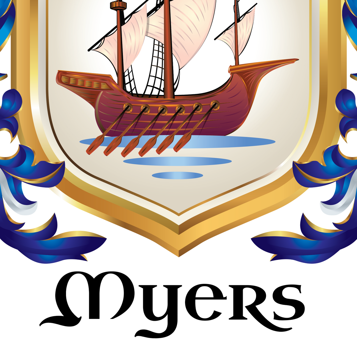 Myers Family Crest Rocks Glass