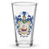 Myers Family Crest beer glass
