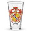 Perry Family Crest beer glass