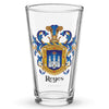 Reyes Family Crest beer glass